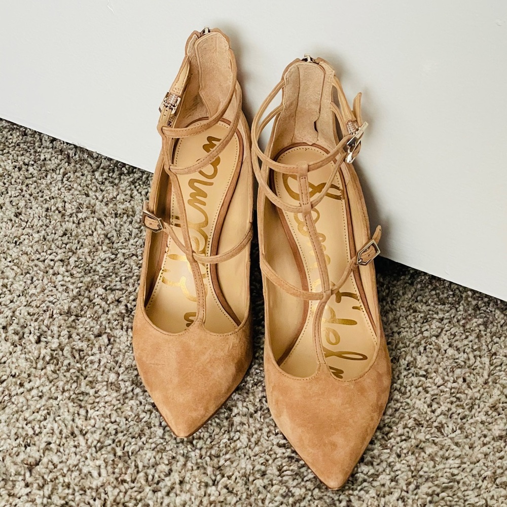 Sam Edelman strapped pumps suede